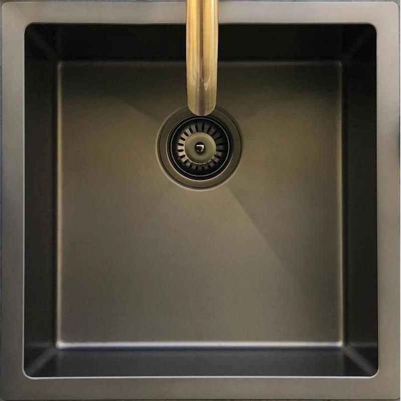 Meir Sink Strainer & Waste Plug Basket With Stopper - Gunmetal Black