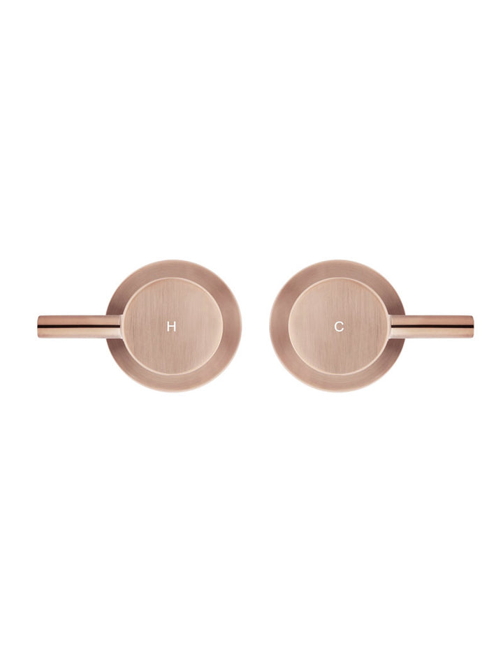 Meir Round Quarter Turn Wall Top Assemblies - Champagne Rose Gold
