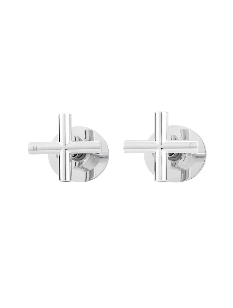 Meir Round Cross Handle Wall Top Assemblies - Chrome