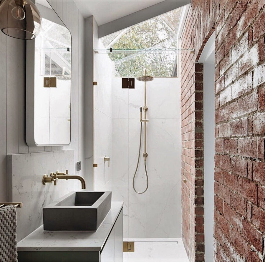 Meir Round Combination Shower Rail and Hand Shower - Tiger Bronze