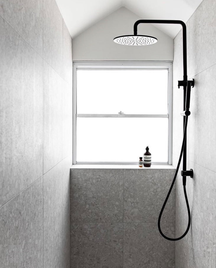 Meir Round Combination Shower Rail and Hand Shower - Matte Black