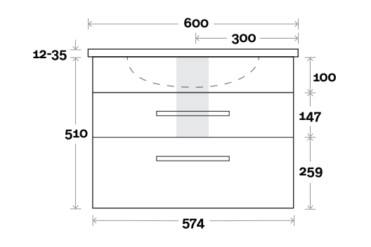 Marquis Mariner Compact Wall Hung Vanity - Wellsons
