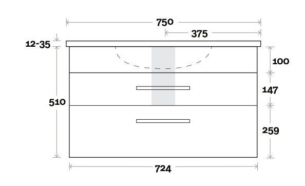 Marquis Mariner Compact Wall Hung Vanity - Wellsons