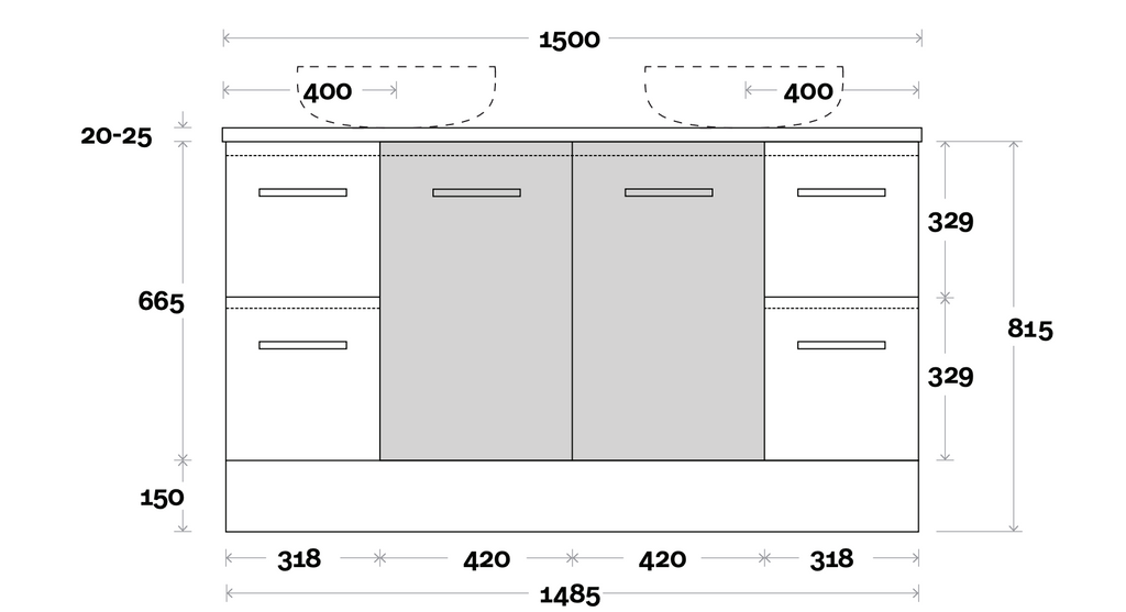 Marquis Marq Floor Standing Vanity - Wellsons