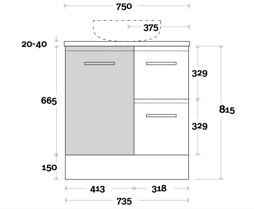 Marquis Marq Floor Standing Vanity - Wellsons