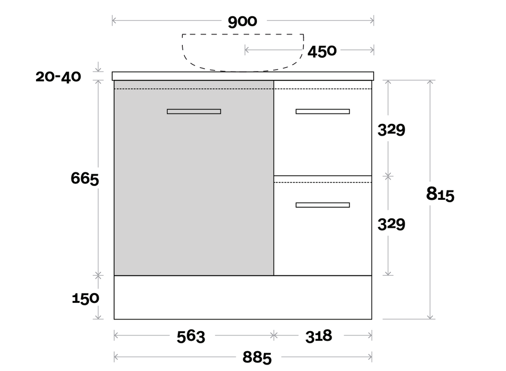 Marquis Marq Floor Standing Vanity - Wellsons