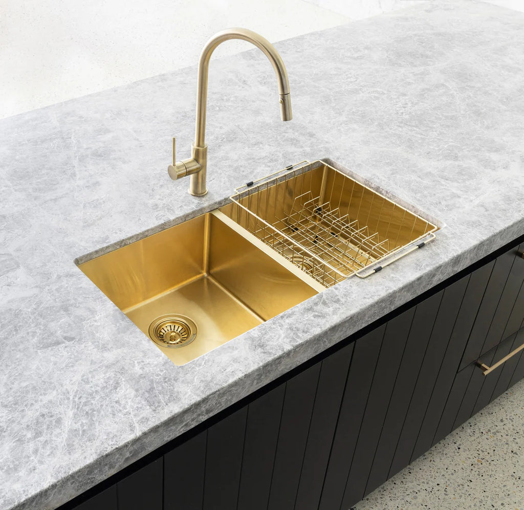 Meir Lavello Dish Rack - Brushed Bronze Gold