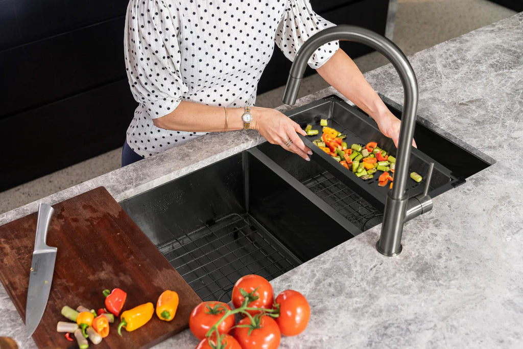 Meir Lavello Kitchen Sink Collander - Gunmetal Black