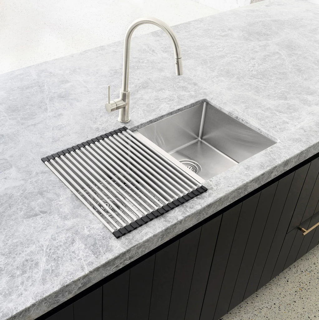 Meir Lavello Stainless Steel Rolling Mat Protector -Polished Chrome