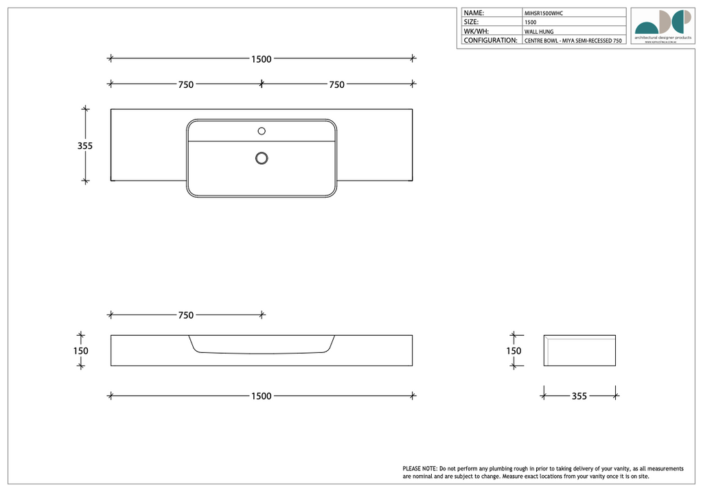 ADP Michel Semi-Recessed Vanity - Wellsons