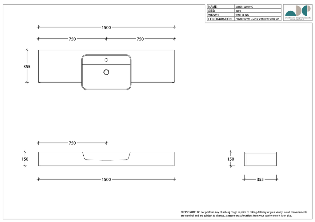 ADP Michel Semi-Recessed Vanity - Wellsons