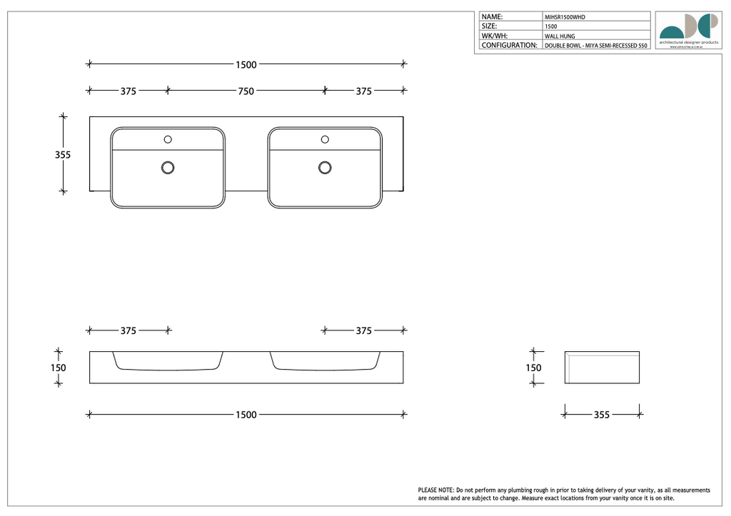 ADP Michel Semi-Recessed Vanity - Wellsons