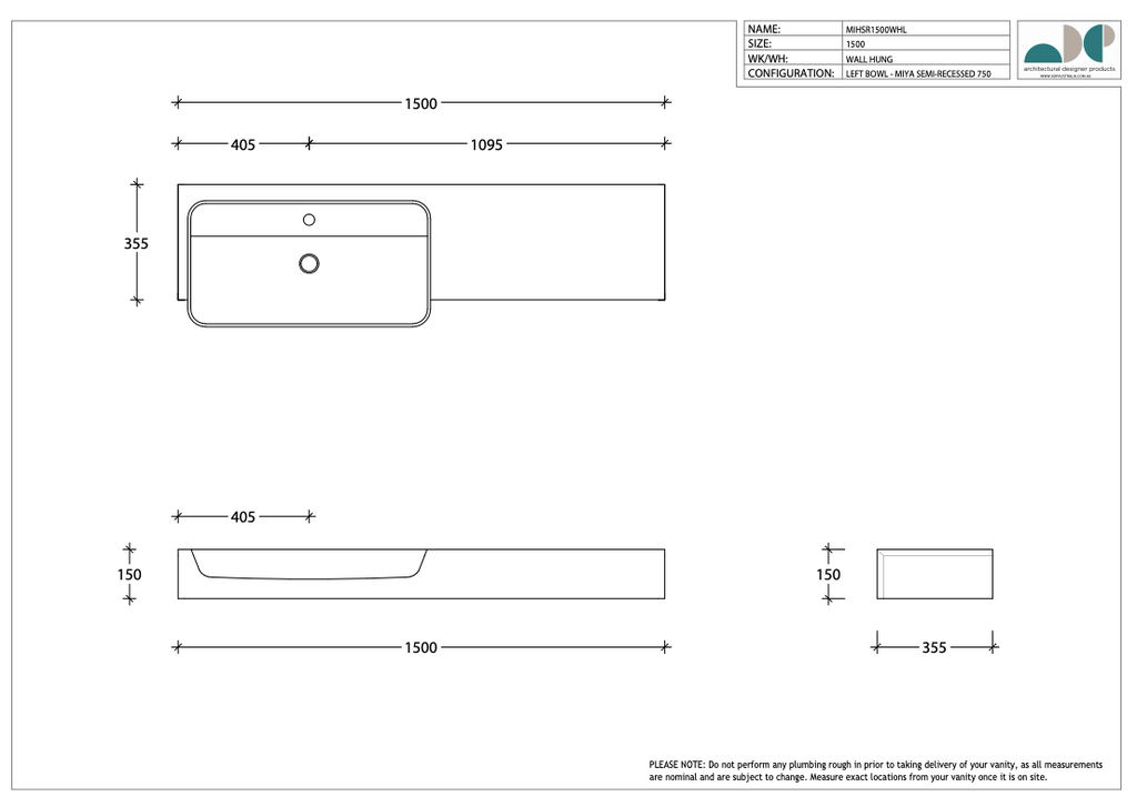 ADP Michel Semi-Recessed Vanity - Wellsons