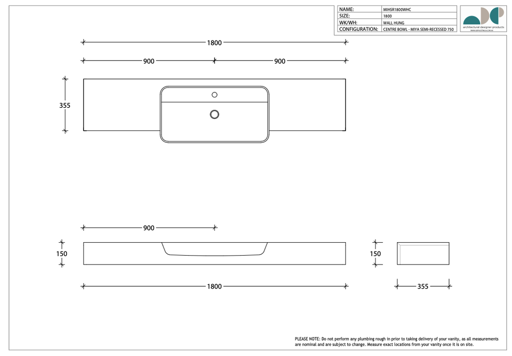 ADP Michel Semi-Recessed Vanity - Wellsons
