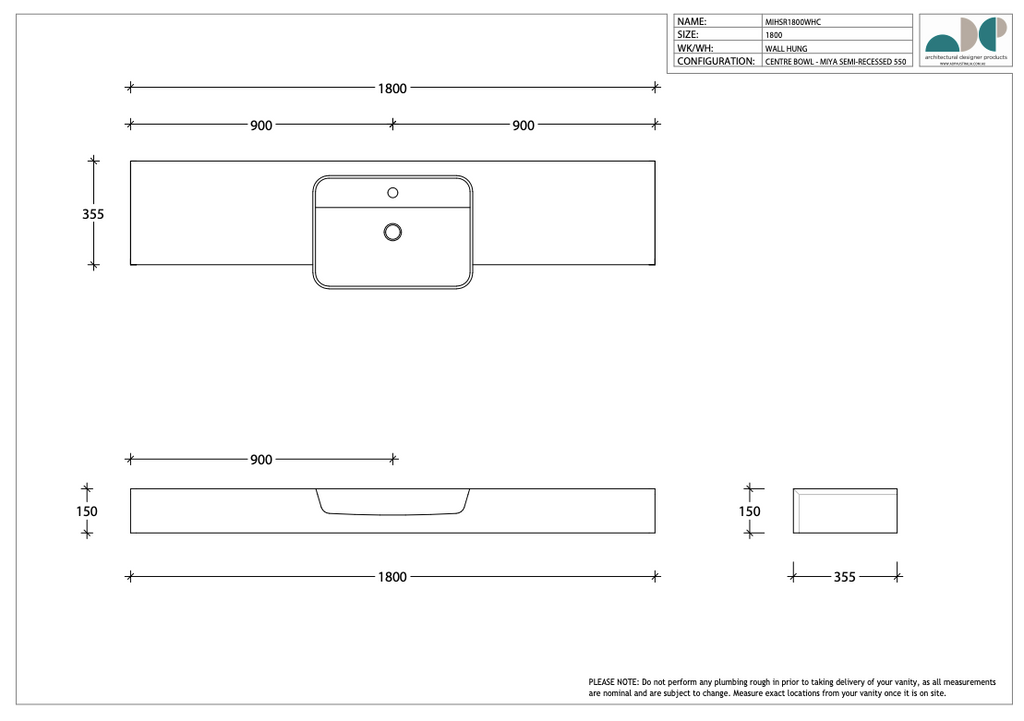 ADP Michel Semi-Recessed Vanity - Wellsons