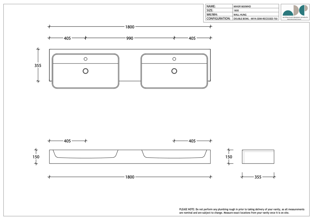 ADP Michel Semi-Recessed Vanity - Wellsons