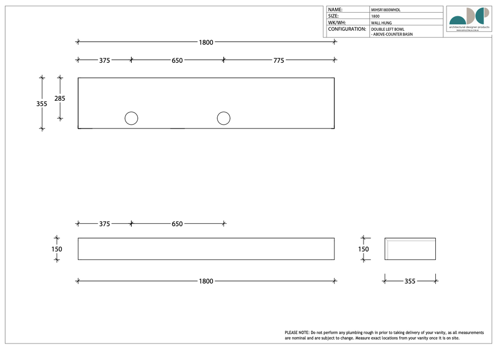 ADP Michel Semi-Recessed Vanity - Wellsons