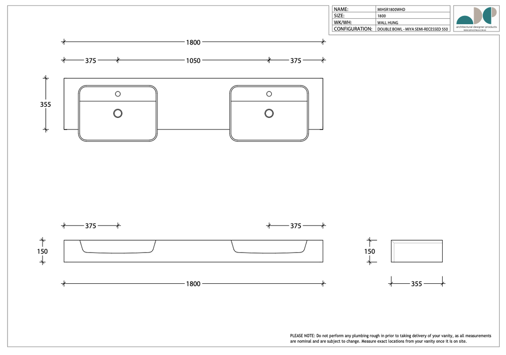 ADP Michel Semi-Recessed Vanity - Wellsons