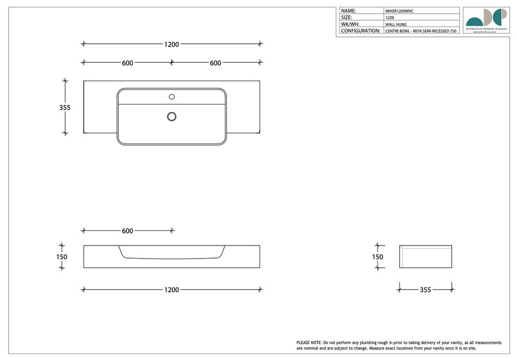 ADP Michel Semi-Recessed Vanity - Wellsons