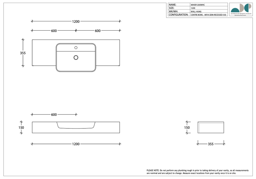 ADP Michel Semi-Recessed Vanity - Wellsons