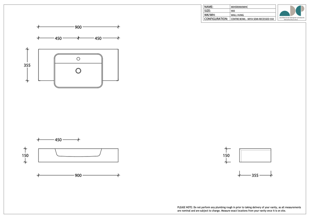ADP Michel Semi-Recessed Vanity - Wellsons