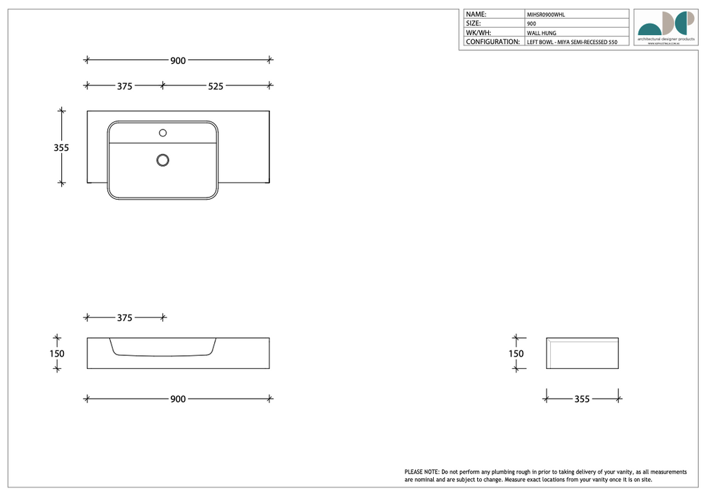 ADP Michel Semi-Recessed Vanity - Wellsons