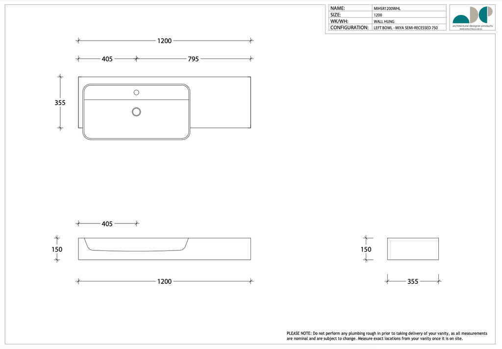 ADP Michel Semi-Recessed Vanity - Wellsons