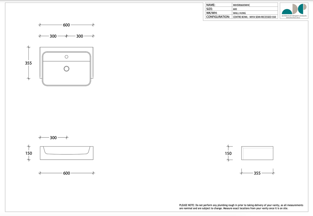 ADP Michel Semi-Recessed Vanity - Wellsons