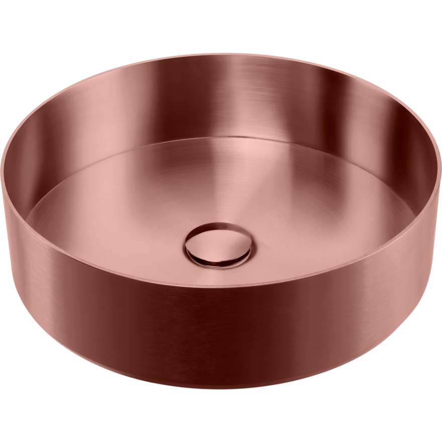 Oliveri Milan Round Stainless Steel Counter Top Copper Basin