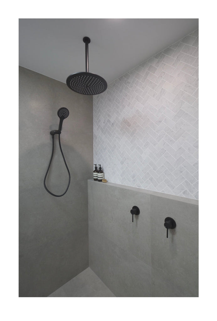 Meir Round Shower Rose - Matte Black