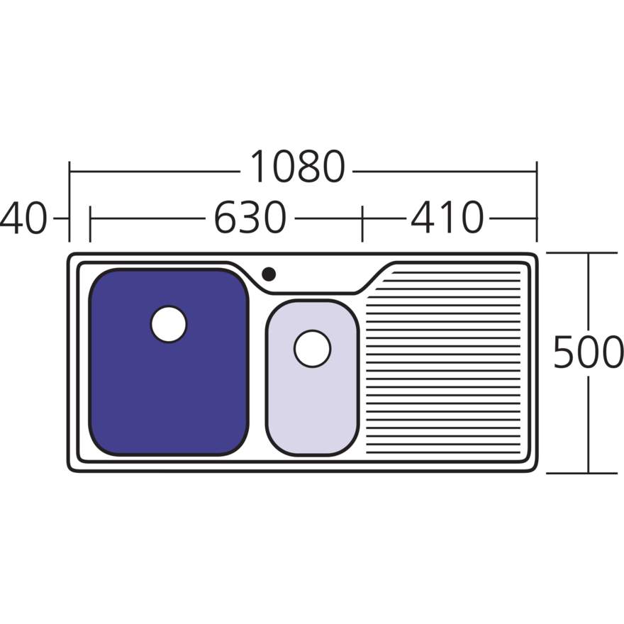Oliveri Nu-Petite 1 & 1/2 Bowl Topmount Sink With Drainer