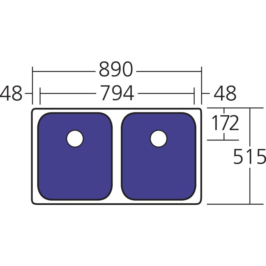Oliveri Nu-Petite Double Bowl Undermount Sink