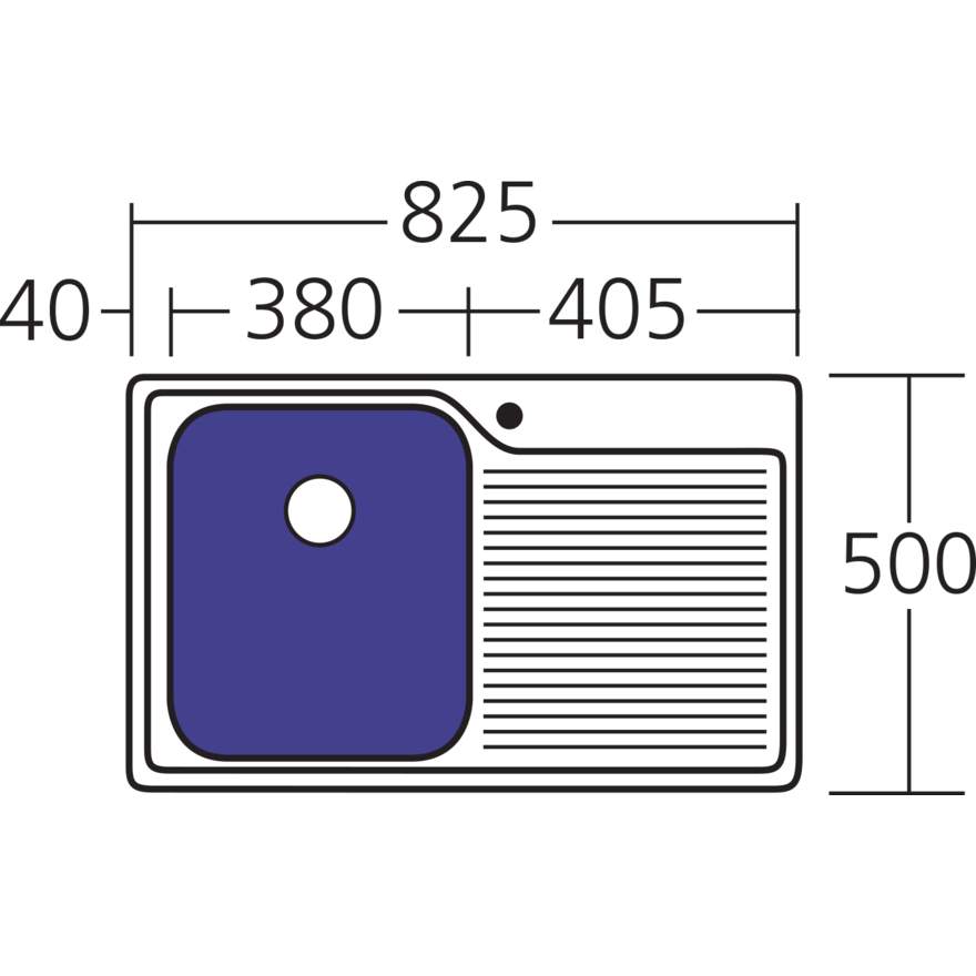 Oliveri Nu-Petite Single Bowl Topmount Sink with Drainer