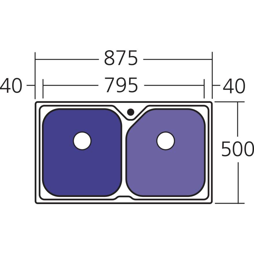 Oliveri Nu-Petite Double Bowl Topmount Sink