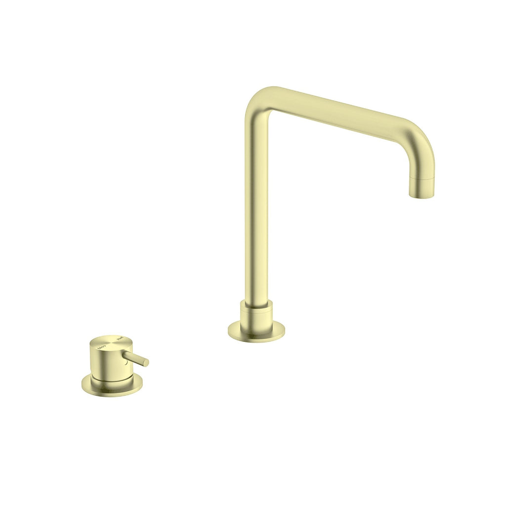 Nero Mecca Hob Basin Mixer with Square Swivel Spout - Brushed Gold - Wellsons