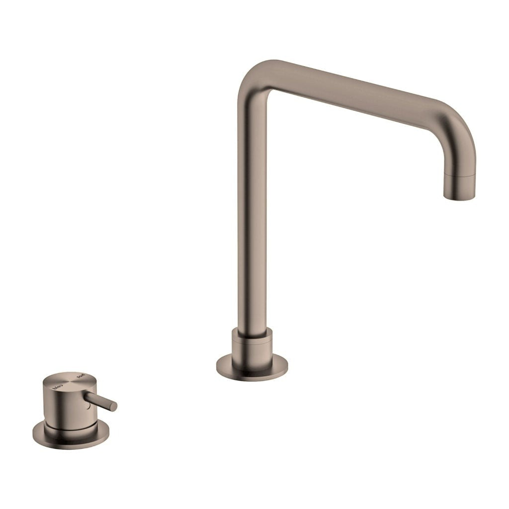 Nero Mecca Hob Basin Mixer with Square Swivel Spout - Brushed Bronze