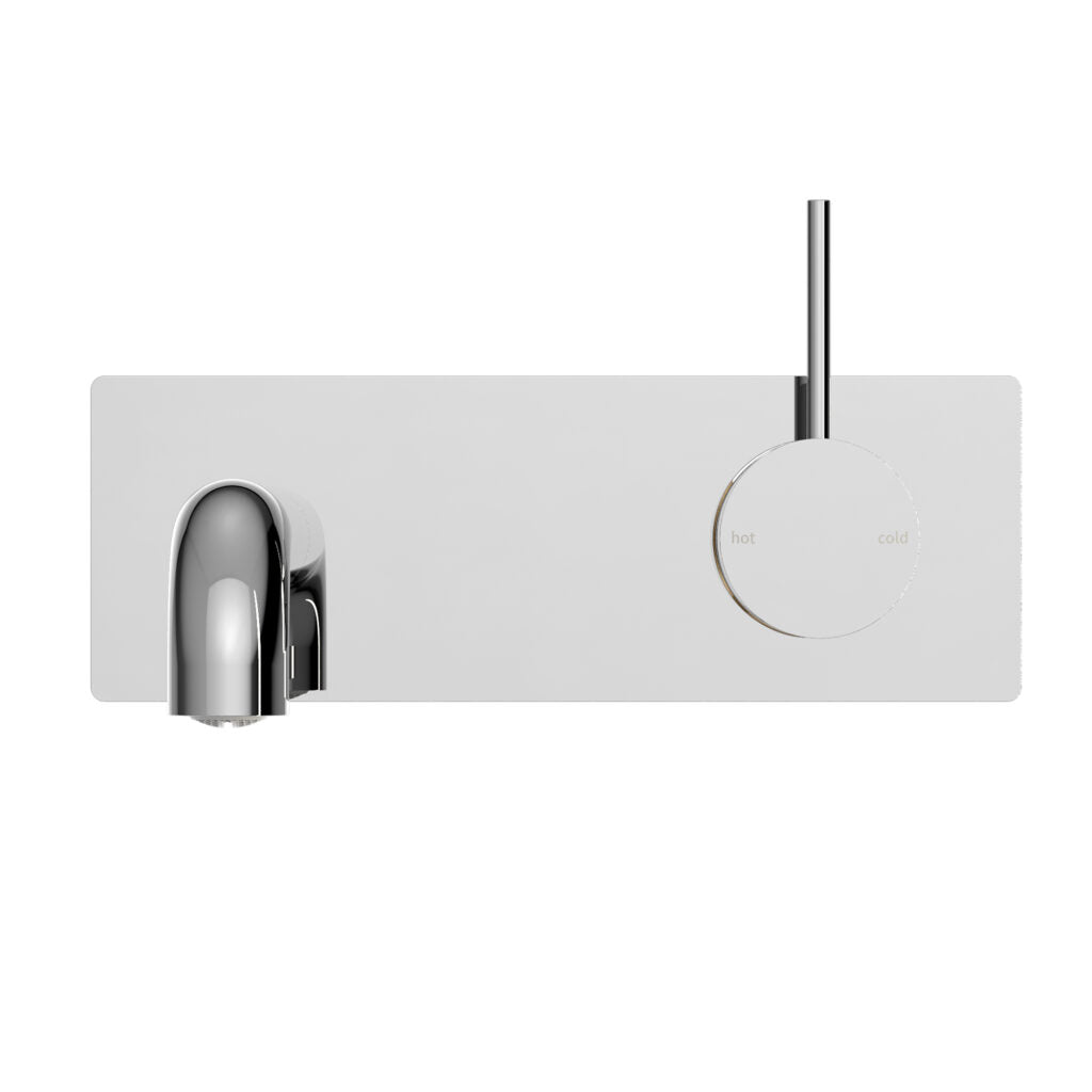 Nero Mecca Wall Mixer Set Basin / Bath Handle Up - Chrome