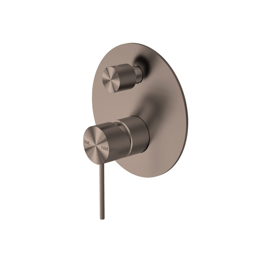Nero Mecca Shower / Bath Wall Mixer with Diverter - Brushed Bronze
