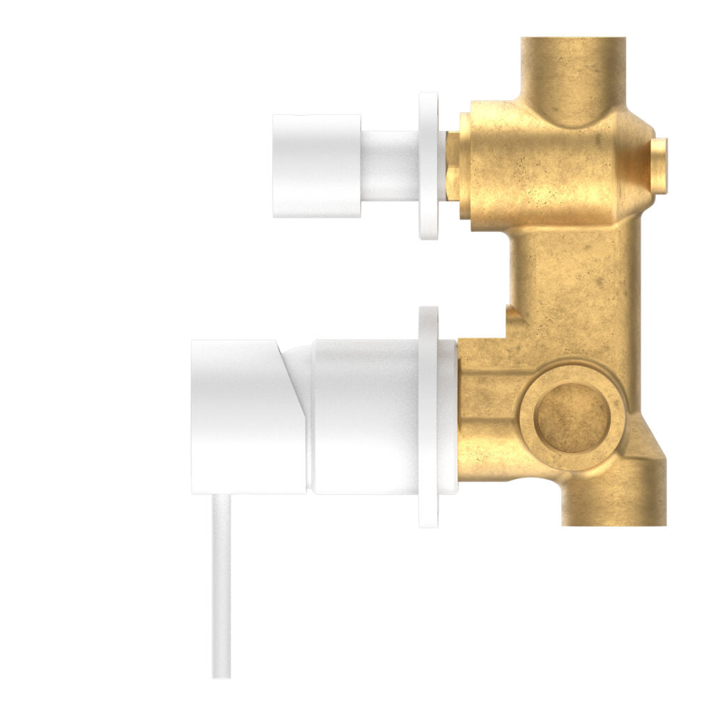 Nero Mecca Shower Mixer with Divertor Separate Backplate - Matte White