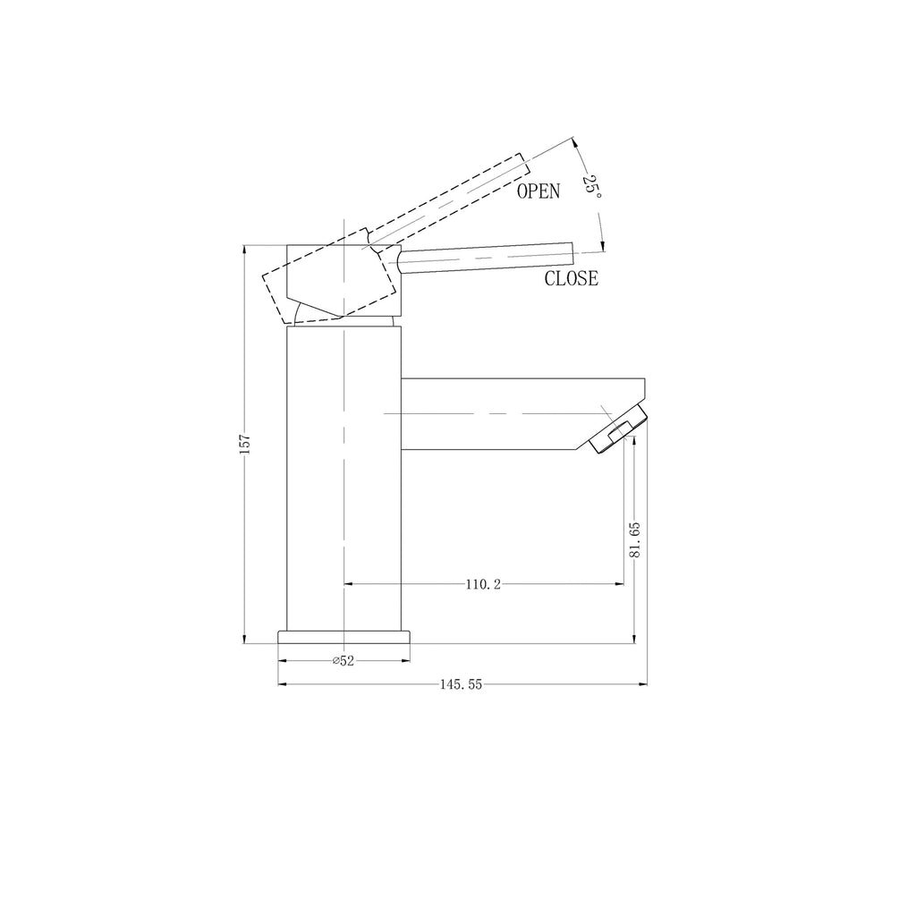 Nero Dolce Basin Mixer Straight Spout - Matte Black - Wellsons