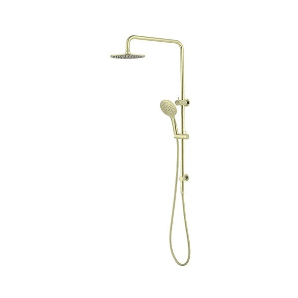 Nero Dolce Mecca Combination Overhead and Handshower on Column - Brushed Gold