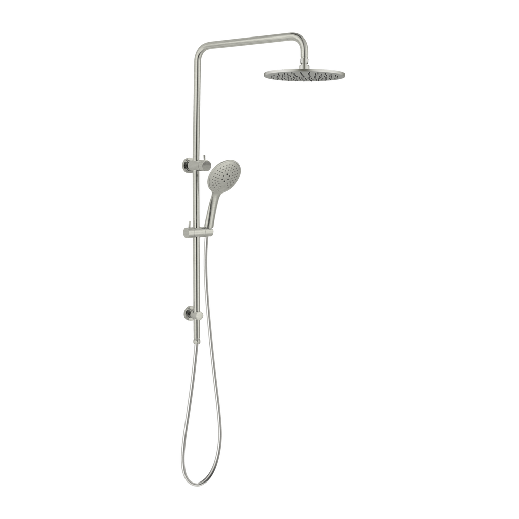 Nero Dolce Mecca Combination Overhead and Handshower on Column - Brushed Nickel