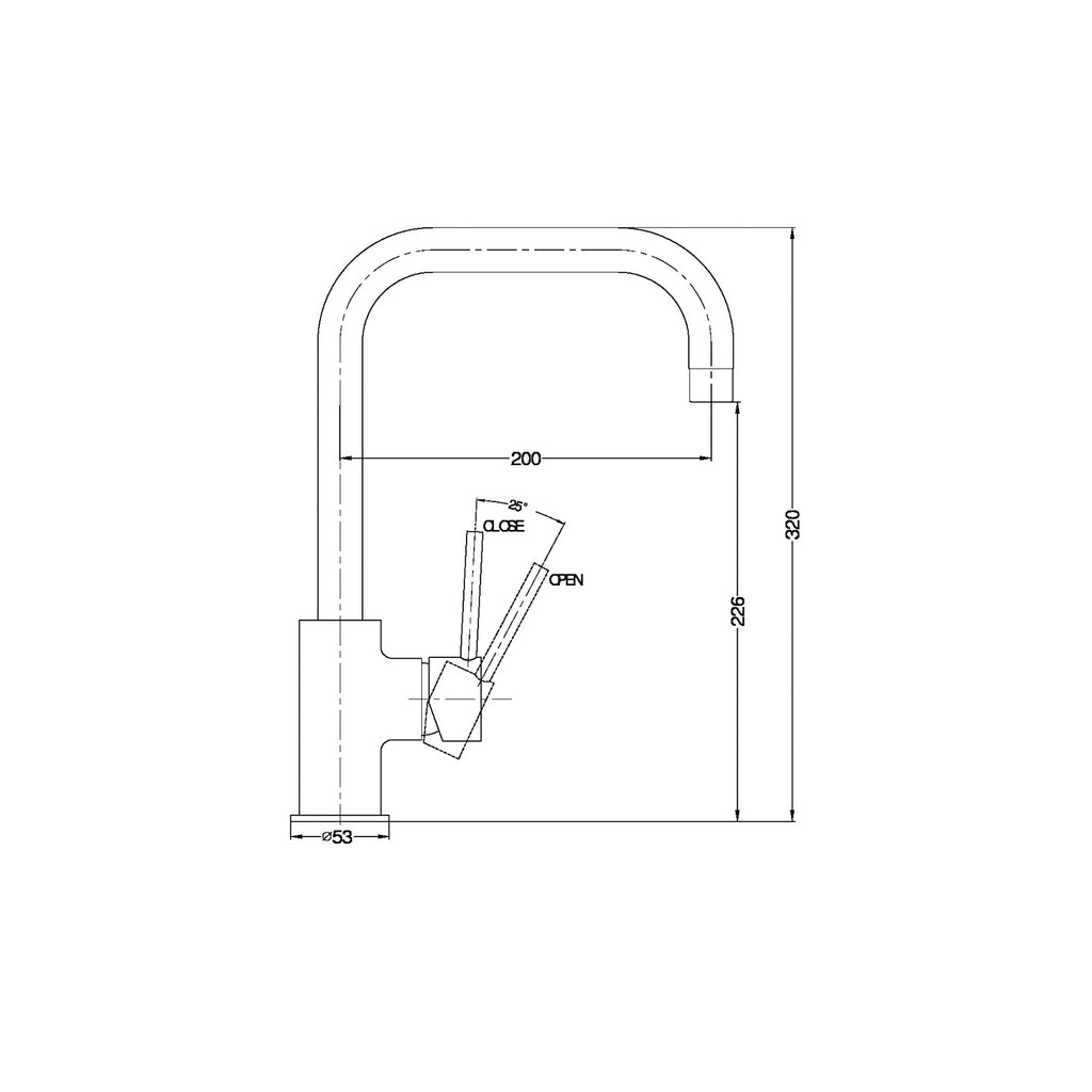 Nero Dolce Square Shape Kitchen Mixer - Brushed Nickel - Wellsons