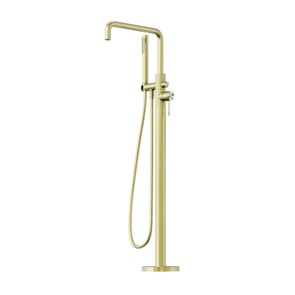 Nero Opal Freestanding Bath Mixer with Handshower - Brushed Gold