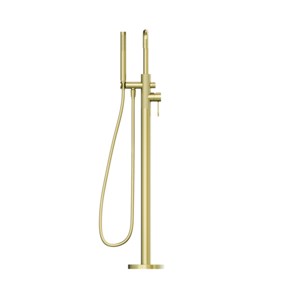 Nero Opal Freestanding Bath Mixer with Handshower - Brushed Gold