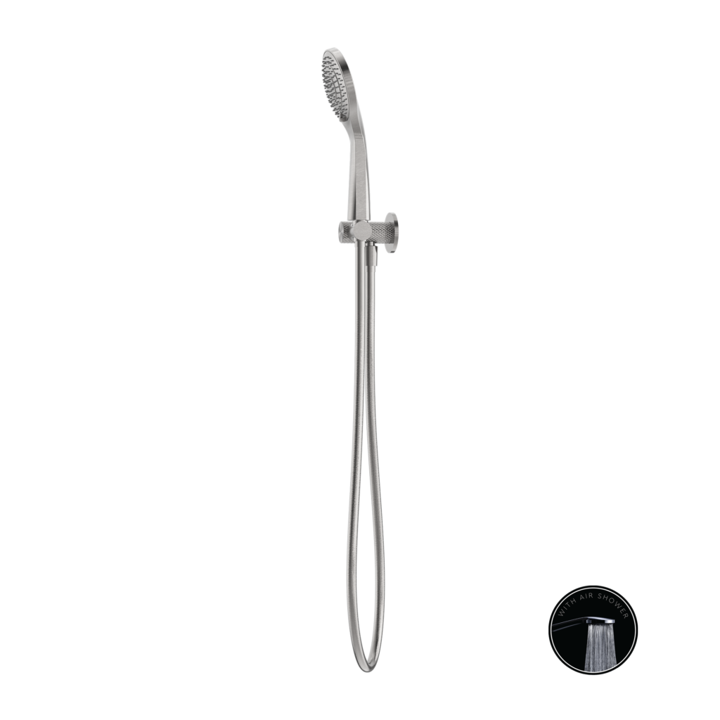 Nero Opal Shower Bracket With Air Shower - Brushed Nickel - Wellsons