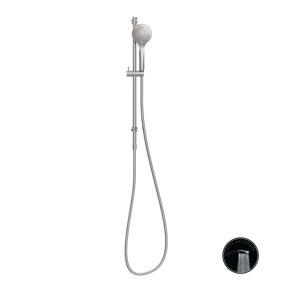 Nero Opal Rail Shower With Shower - Brushed Nickel - Wellsons
