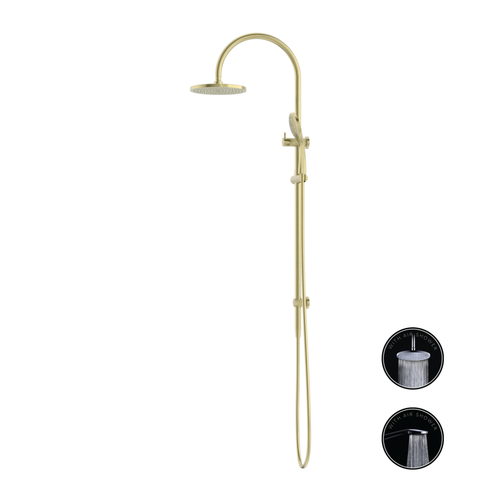 Nero Opal Twin Shower Set With Air Shower - Brushed Gold