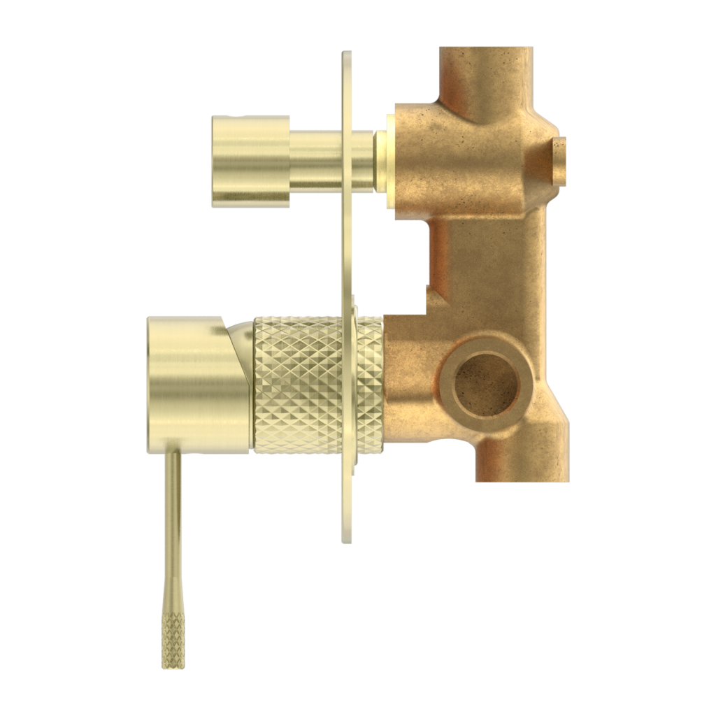 Nero Opal Shower Mixer With Diverter - Brushed Gold - Wellsons