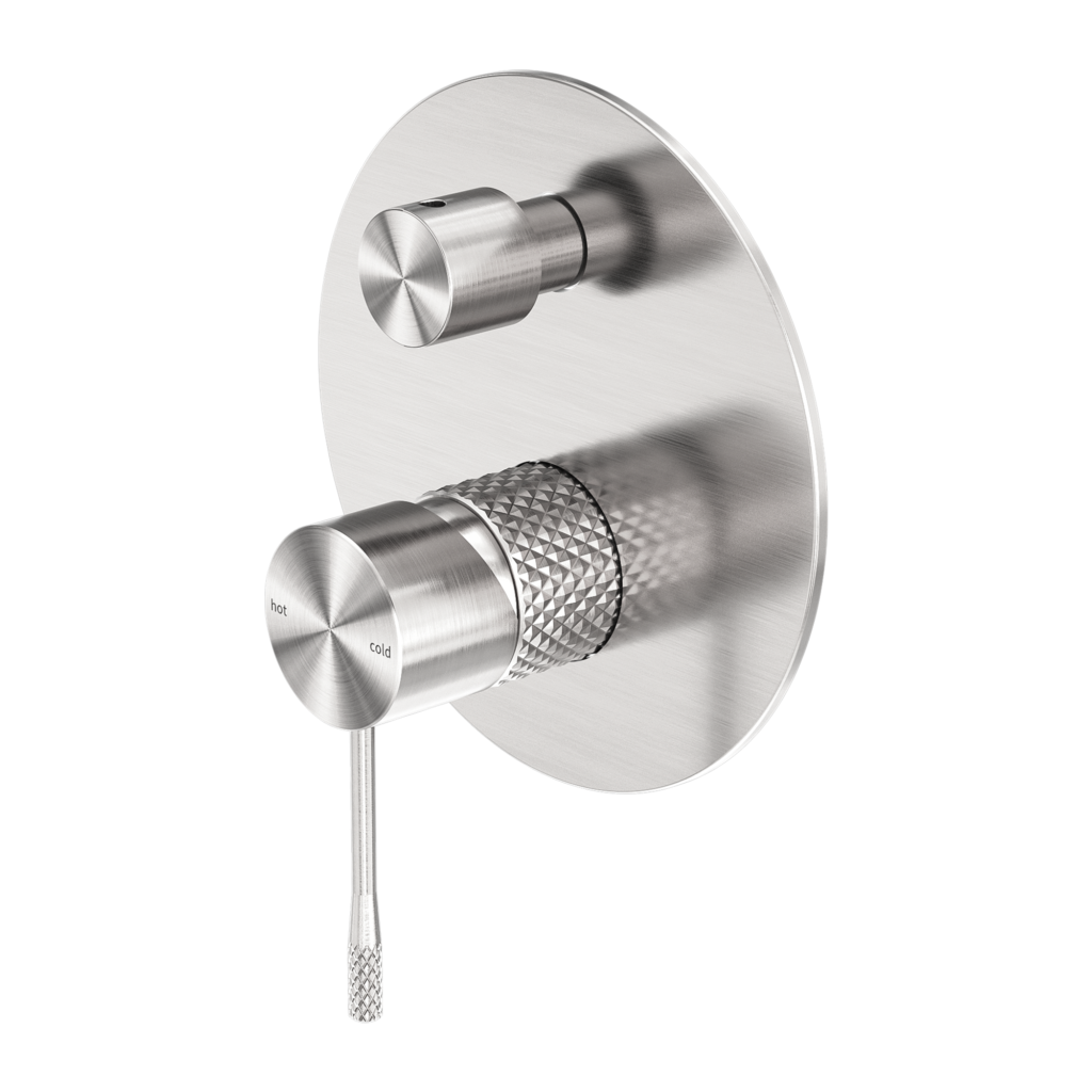 Nero Opal Shower Mixer With Diverter - Brushed Nickel - Wellsons